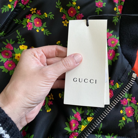Gucci Floral Bomber Jacket Sz 38 or Small - Picture 11 of 16